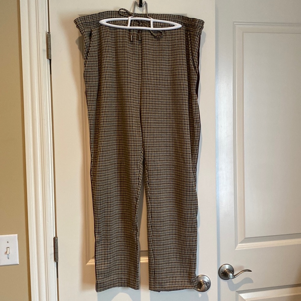 Maeve Anthropologie womens tweed print sweatpants with sequin side stripe